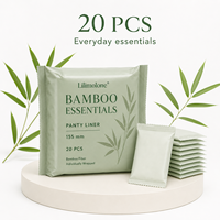 Lilimolone - Paquete de 20 Protectores Diarios de Bambú de 155 mm, Envueltos Individualmente, Color Verde Salvia, Venta al por Mayor, OEM, Protectores Diarios de Fibra de Bambú