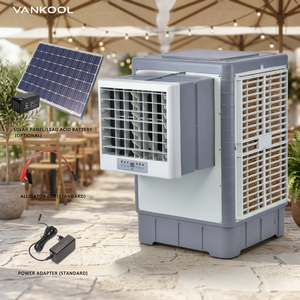 Climatiseur solaire mural DC, refroidisseur d'air, humidificateur, évaporateur, ventilateur de climatisation solaire à eau - Product Image 1