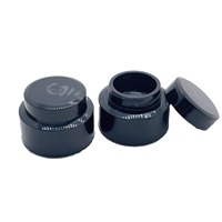 5g pot de vernis à ongles Gel cosmétique crème pot de distribution couleur unie pot en plastique résistant à la lumière large bouche inclinée noir blanc solide