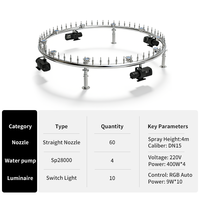 Fuente de Agua de Acero Inoxidable de 2 m con Luces LED RGB para Exteriores, Diseño Moderno, Fuente Musical Profesional, Personalización ODM OEM