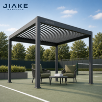 Pergola en aluminium Jiake 6063-T5 avec toit à lames motorisées pour terrasse de club de tennis, jardin extérieur, gazebo, pavillon
