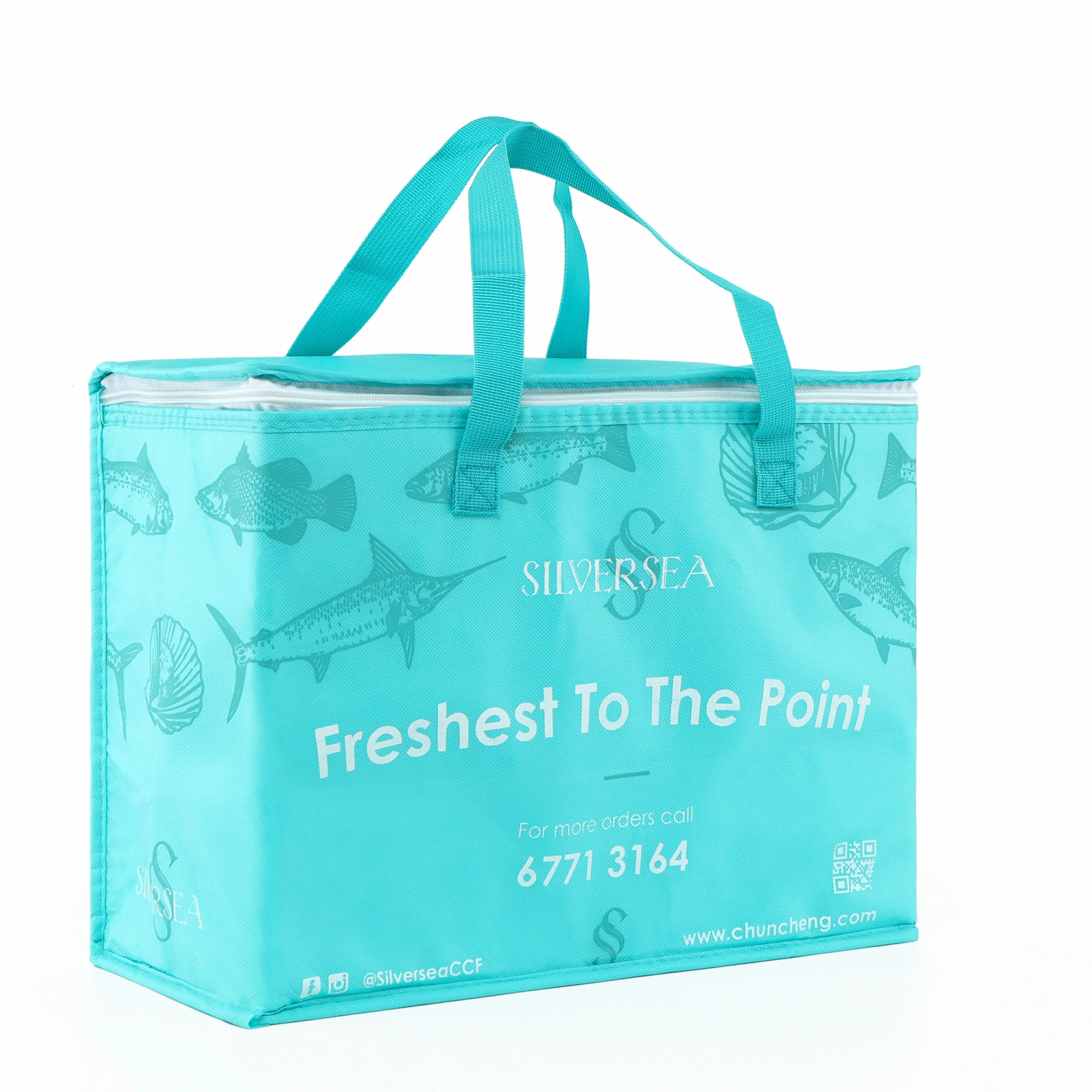 Bolsa refrigeradora con aislamiento promocional para almuerzo, bolsa refrigeradora con aislamiento para preparación de comidas, bolsa refrigeradora plegable con aislamiento para barco de vapor