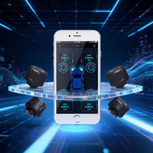Monitor <span class=keywords><strong>de</strong></span> Presión <span class=keywords><strong>de</strong></span> Neumáticos TPMS con Sensor Externo <span class=keywords><strong>de</strong></span> 4 Ruedas, Bluetooth 5.0, 2.4GHz, Compatibilidad Alta, Fácil Instalación, con Avisos <span class=keywords><strong>de</strong></span> Voz, para Tesla - Product Image 1