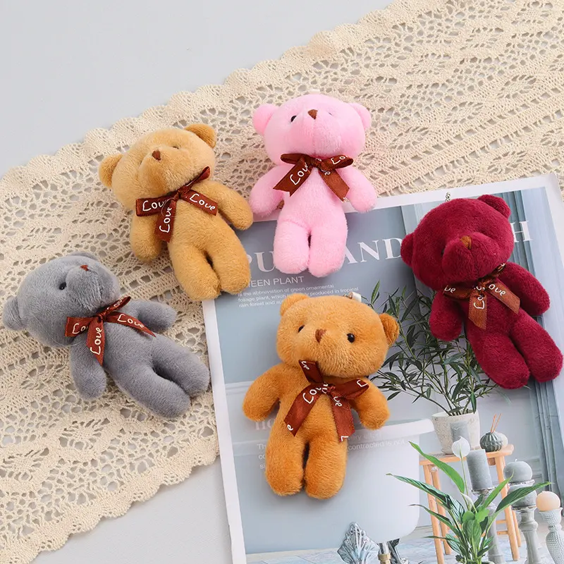 Wholesale Custom Mini Bear Toys Cute Stuffed Animal Bear Pendant Plush Teddy Bear Keychains