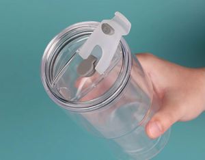 Bulk Wholesale 20oz <b>Plastic</b> Tumbler Double Wall with Straw Lid for Food Truck Street Beverage - Product Image 6