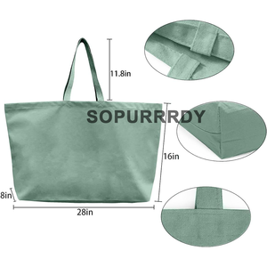 Custom Logo Gigantic Reusable Shopper Beach Tote Bag Oversized Eco-Friendly Solid-Colored Grocery <b>Handbag</b> <b>for</b> <b>Men</b> Women - Product Image 3