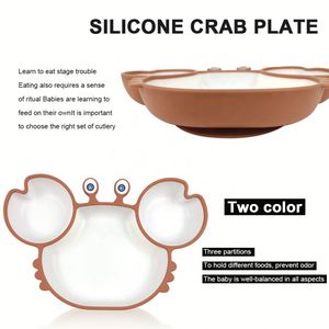 Plato de Silicona con Ventosa Antideslizante, Libre de BPA, Apto para Alimentos, con Diseño de Cangrejo, para Niños Pequeños, Juego de Vajilla para la Hora de Comer - Product Image 4