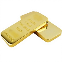 Lingot d'or en laiton massif de collection 500g 1000g 1kg plaqué or dans un coffret cadeau de présentation en bois de luxe