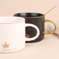 Gloway Oem Vaisselle Petit Déjeuner Nordic Sublimation Tasse à Café Cadeau Céramique Tasse à Café de Luxe Ensemble Avec Soucoupe Plateau Et Cuillère En Métal