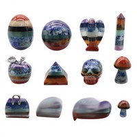Venta al por Mayor de Piedras Curativas de Cristal de 7 Chakras, Serie Patchwork, Calaveras, Ángeles, Pirámides, Estrellas, Lunas, Varias Formas para Regalo