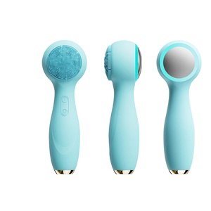 OEM Deep Cleaning Exfoliating Facial Brush Hot Cold Massage Face Scrubber Electric Silicone Facial Cleansing Brush <b>for</b> <b>Men</b> Women - Product Image 1