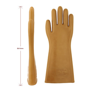 Gants isolants WYCM WYCX051 5kV pour travaux sous tension (caoutchouc <span class=keywords><strong>classe</strong></span> <span class=keywords><strong>0</strong></span>) épaisseur <span class=keywords><strong>0</strong></span>,8 mm longueur 41 cm résistants à l'usure antichoc 380V basse tension - Product Image 3