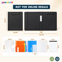 Dossier de présentation A4 personnalisé GAMENOTE avec 2 pochettes et emplacement pour cartes de visite, dossier de documents en papier imperméable pour le bureau