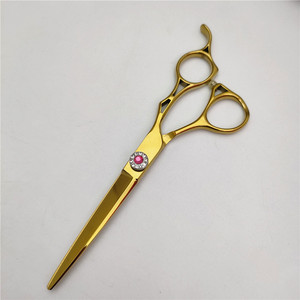 Tijeras de Peluquería Profesionales Suzhou, Hoja Dorada de 62 mm, para Diestros, Uso en Salón de Belleza, Tipo de Hoja Estándar - Product Image 1