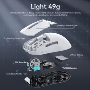 Ratón para Juegos Attack Shark X3 Pro 4K con Cable y 2.4G 8K USB para Computadora con Sensor PAW3395 para Portátiles - Product Image 3