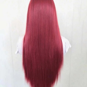 Perruque synthétique de luxe rouge vin, fibre Futura de haute qualité, dentelle HD synthétique, longueurs longues et courtes, prix de gros pour les femmes noires - Product Image 4