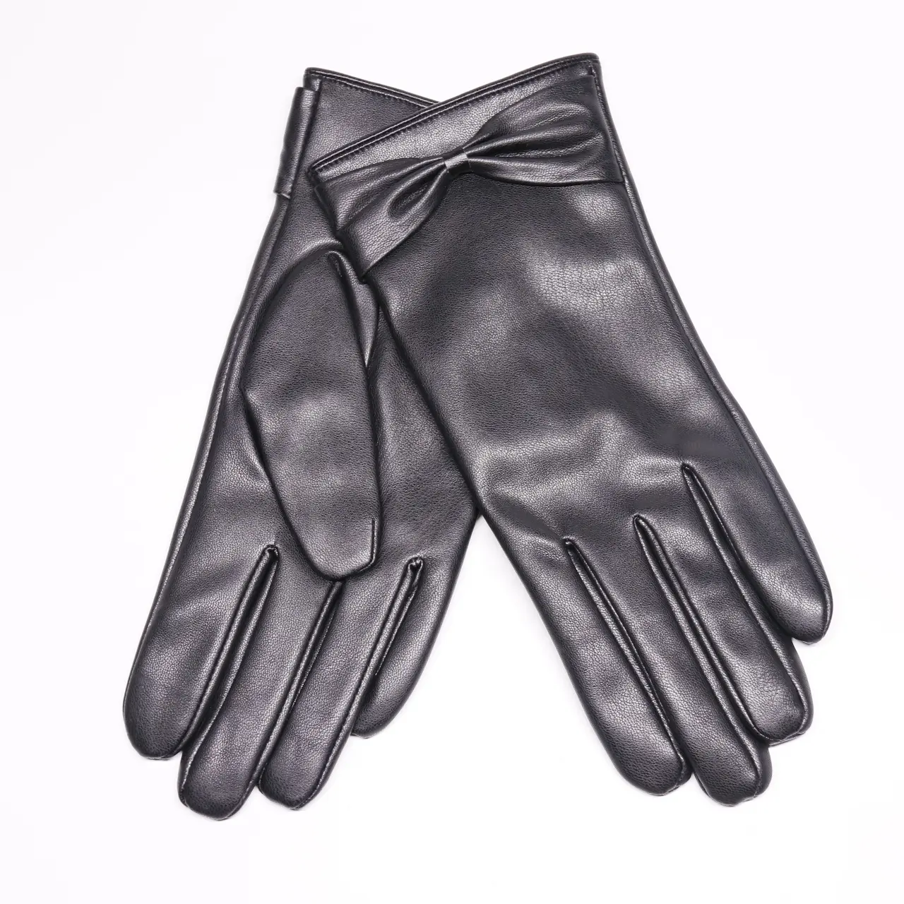 Ladies Fashion Dress Party Leather Gloves Latest Fine Fashion Winter Touch Screen PU Black Plain Daily Winter Gloves for Men