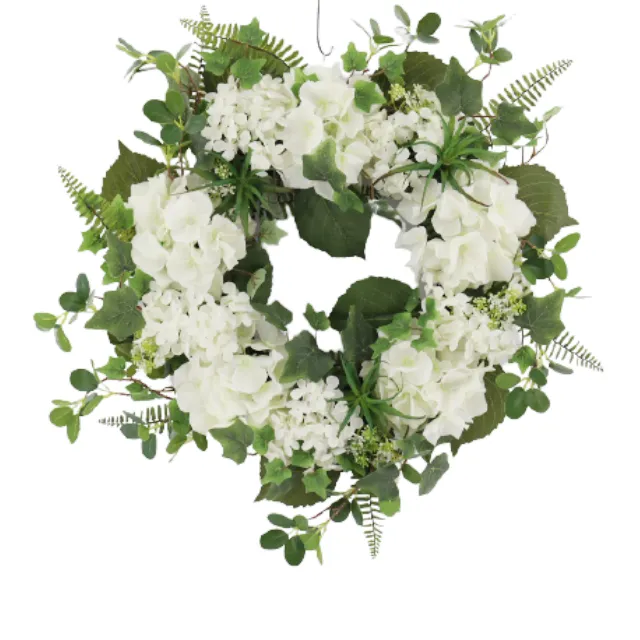 I produttori forniscono decorazione di nozze di Halloween vero tocco bianco artificiale ghirlande Gardenia tessuto forma foglia vantaggioso