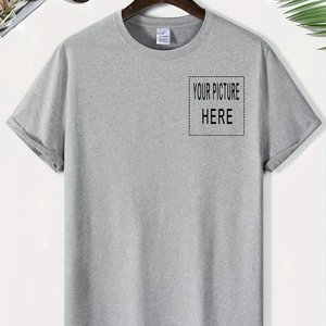 JX Custom Soft T Shirts for Men Personalized <strong>Graphic</strong> T Shirt Add Your Own <strong>Text</strong> Image Customized Shirts Front &amp; Back Printing - Product Image 2