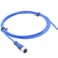 Câble de connecteur de capteur M12 à 4 broches femelle, assemblage de câbles en PTFE 24AWG, étanche IP67/IP68, surmoulé, pour applications industrielles