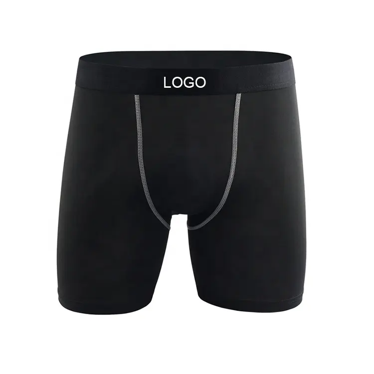 Özel logo erkek iç çamaşırı spor hızlı kuru spor uzun bacak baksır şort