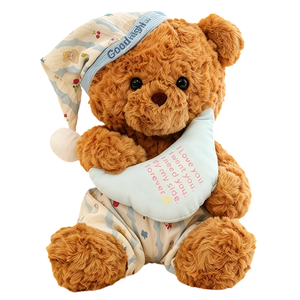 Orsetto di peluche Duo Buonanotte in due misure, Orso Luna Grande e Orso Stella Piccolo, Giocattolo confortevole per tutte le età con pelliccia morbida e riccia - Product Image 2
