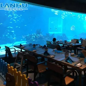 China Supplier clear thick Acrylic panels Cylinder Big Window commercial Fish Tank Public Restaurant Aquarium