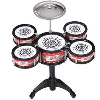 Kids Jazz Drum Set ABS Plastic Beginner Percussion Instrument Early Educational Toy Music Learning Kit 8-Scale