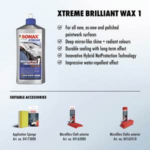 Cire Sonax Xtreme Brillant Wax 1 Hybrid Npt (500 ml) pour toutes les peintures neuves et prétraitées, brillance automobile, polissage automobile - Product Image 3