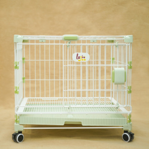 Cages pour chiots pour chiens de petite et moyenne taille, cage <span class=keywords><strong>en</strong></span> fil métallique de 24 à 30 pouces avec roues verrouillables, bac, niche empilable pour chiens d'intérieur - Product Image 1