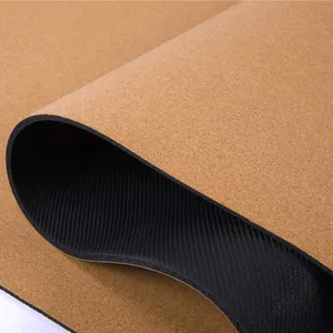 Yugland geri dönüşümlü doğal kauçuk mantar Yoga matı özelleştirilebilir tahıl desen boyutu Yoga Mat