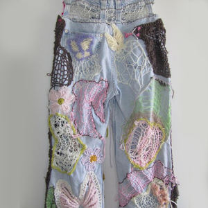 DIZNEW Jeans Mujer Low Moq Custom American Tallas grandes <span class=keywords><strong>Casual</strong></span> Low Rise Knit Wool Print Jeans Mujer - Product Image 5