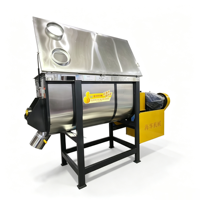Mélangeur à ruban horizontal industriel de 500 kg, machine de mélange de poudre en acier inoxydable sur mesure pour les applications alimentaires, chimiques et de peinture