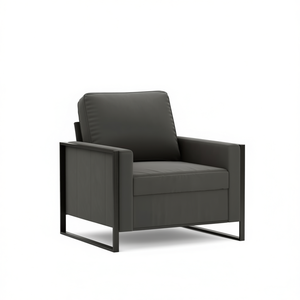Dark <b>Grey</b> <b>Velvet</b> Sofa <b>Chair</b> 100% Polyester Metal Legs Contemporary Living Room <b>Chair</b> Modern Leisure <b>Chair</b> Home Furniture - Product Image 1