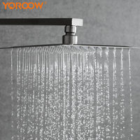 Nickel brossé salle de bain système de douche à effet pluie ensemble de robinet de douche 8 pouces boîte en carton 304 acier inoxydable carré moderne contemporain