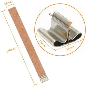 Eco-friendly DIY Candle Custom Size <strong>Wood</strong> <strong>Wick</strong> with Metal Wax Core Base for Candle Making - Product Image 1