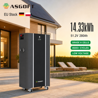 Batterie de stockage d'énergie domestique EU STOCK, sans taxes, 15 kWh LiFePO4 48V 280Ah IP65, empilable, garantie 10 ans, communication CAN