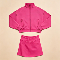 Conjunto de Ropa de Yoga para Niñas, Tela Elástica Transpirable, Ropa Deportiva para Niños de 3 a 12 Años, Chaqueta Deportiva de Manga Larga y Falda