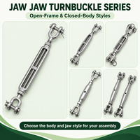 Custom Stainless Steel Jaw Jaw Turnbuckle Open or Closed Body with Clevis Pins for Wire Rope Tensioning