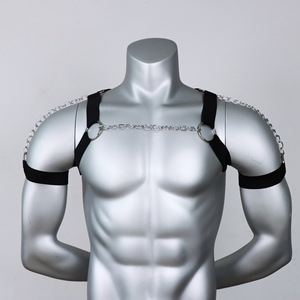 Arnés de Pecho de Cuero PU para Hombre, Negro, con Correas Ajustables, Estilo Gótico Punk, Arnés de Pecho Sexy para Hombres <span class=keywords><strong>Gay</strong></span> Fetichistas - Product Image 2