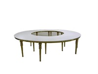 Table de mariage de luxe en acier inoxydable, table à manger demi-lune, table de réception pour hôtel