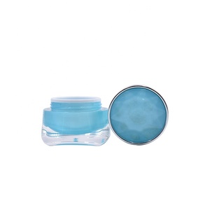 Paquete de cosméticos para el cuidado de <span class=keywords><strong>la</strong></span> piel con tapa en forma de diamante azul bebé, tarro de <span class=keywords><strong>crema</strong></span> de doble pared acrílico vacío de 50g con tapa de rosca impresa en seda - Product Image 4