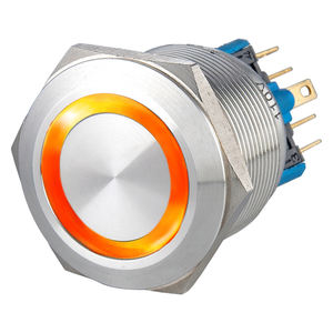 Botón Pulsador Momentáneo Jess 2NO2NC IP65 de Acero Inoxidable con Anillo Iluminado LED Azul, 24V, para Electrodomésticos e Industria - Product Image 4