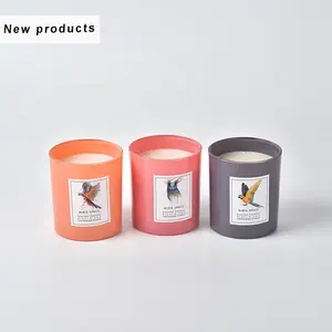 蜡烛在线购买定制有机大豆蜡私人标签香水彩色玻璃蜡烛出售