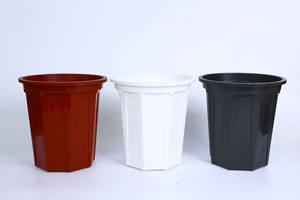 Pot de fleurs en plastique PP moulé par injection, durable, pour pépinière, jardin, intérieur/extérieur, couleur rouge/blanc, vente en gros d'usine - Product Image 4