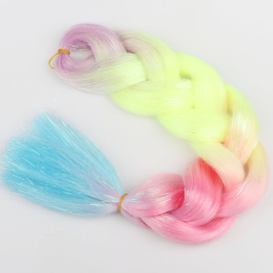 Rastas <span class=keywords><strong>de</strong></span> hilo láser | <span class=keywords><strong>Trenzas</strong></span> Jumbo <span class=keywords><strong>de</strong></span> hilo dorado mixto con brillo metálico - Product Image 4