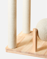 Arbre à chat intégré en bois massif avec lit pour chat, design peu encombrant pour la maison, griffoir en sisal, capsule spatiale
