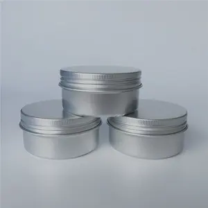 80ml Wholesale Silver Empty Aluminum Cosmetic Packing Tin Jar with Screw Lids China Supplier