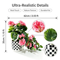 Plante artificielle suspendue rose avec étiquettes personnalisées, petite plante en pot de 35 cm, mini-vigne feuillagée pour l'ambiance de l'appartement et du jardin