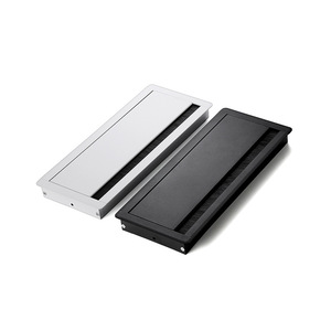 Aluminum Alloy Cable Box Desktop Flip Cover Rectangle Dustproof For Desk Wire Management Black And White - Product Image 1